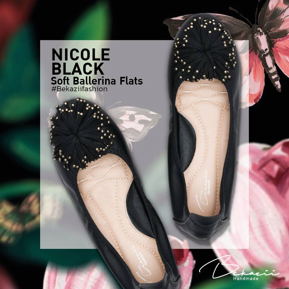 NICOLE Soft Ballerina Flats in BLACK